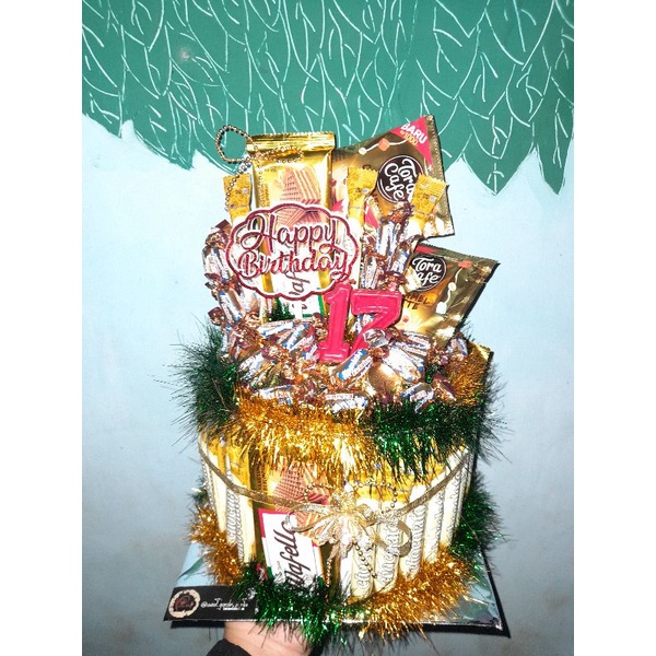 snack tower, tart jajan, kue ulangtahun dari snack 1 tingkat diameter 22cm