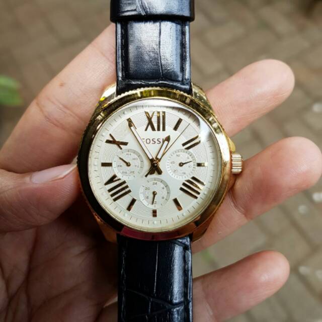 FOSSIL AM4529 GOLD. preloved. Tali kulit pengganti. (SOLD)
