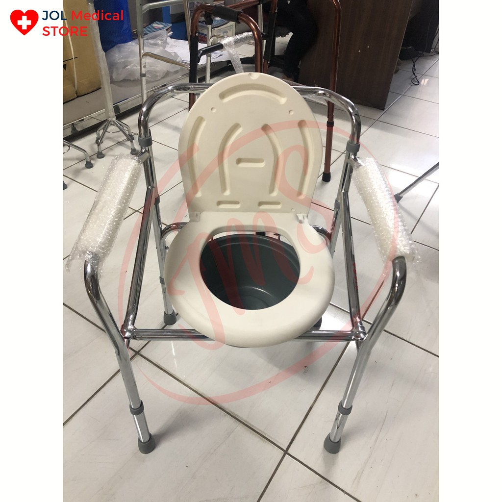 Comode Kursi BAB / Commode Chair Buang Air Besar Merek Juara Besi Chrome KOKOH TAHAN LAMA