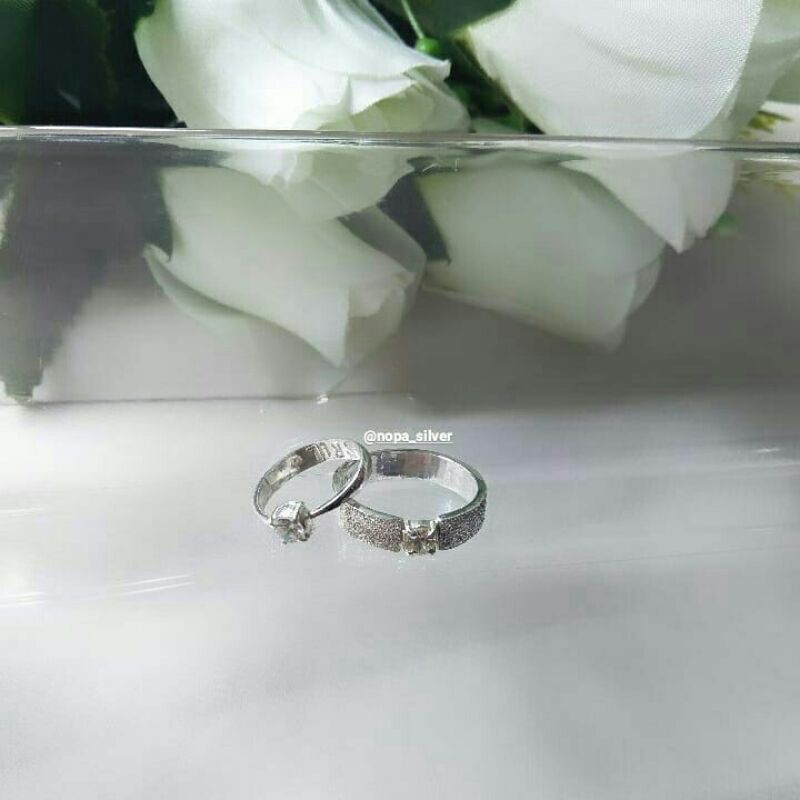 CINCIN COUPLE MATA UKIR NAMA/ PERAK MURNI