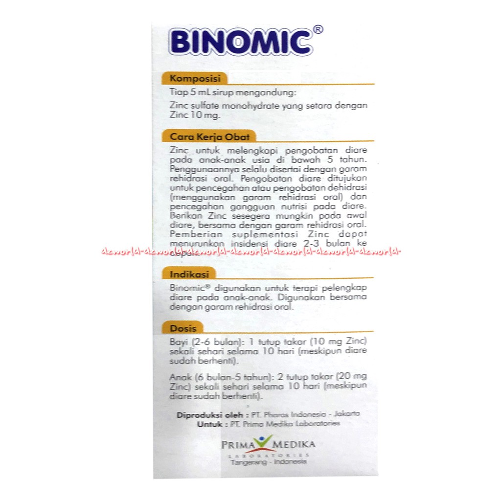 Binomic 60ml Zinc Sulfate Syrup Obat Diare Sirup Anak Binomik Mencret Untuk Anak Anak Kids Obat Diare Sakit Perut Mencret Model Sirup Anak 60 ml Binomik Zing 60 ml