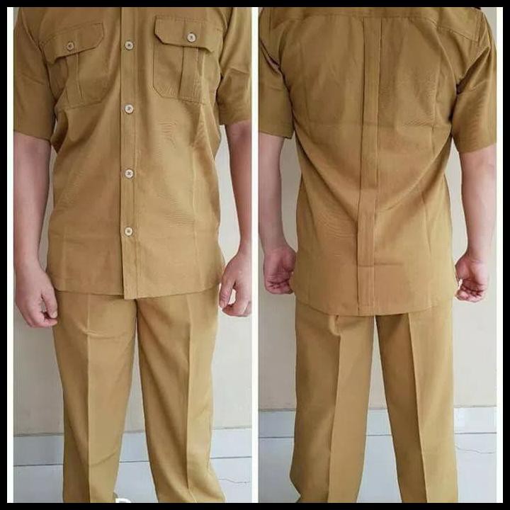 Barang Diskon Grosir Baju Setelan Seragam Pdh Pns Pemda Coklat Muda Krem Murah