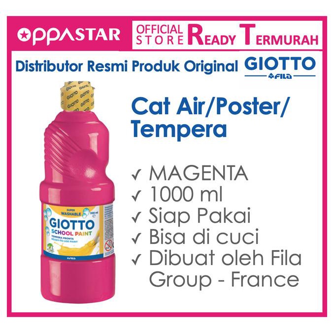 

[COD] Giotto School Paint 1000 ml Magenta GRATIS ONGKIR Kode 1030