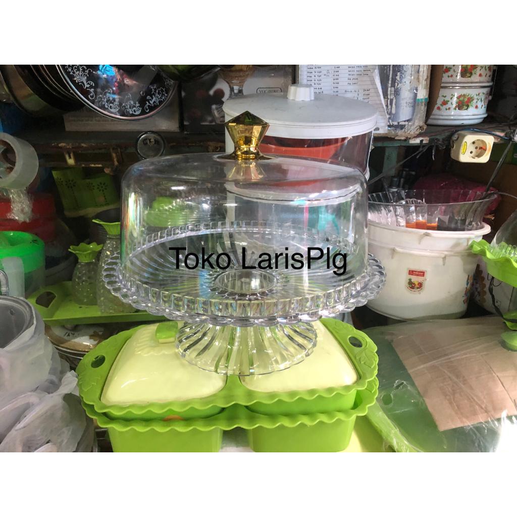 Akrilik Tempat Kue/Bolu Cake Tray Kristal