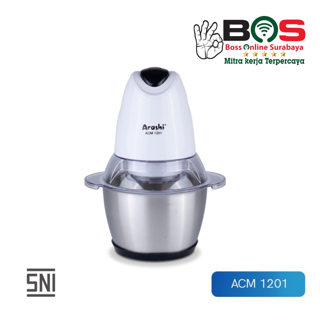 Chopper Arashi ACM 1201 ACM-1201 Chopper 1.2L Chopper Penggiling Daging Food Processor