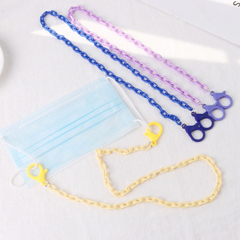 Acrylic Rope Chain Hanging Rope Candy Color Hanging Neck Double Buckle Mask Anti-Drop Rope