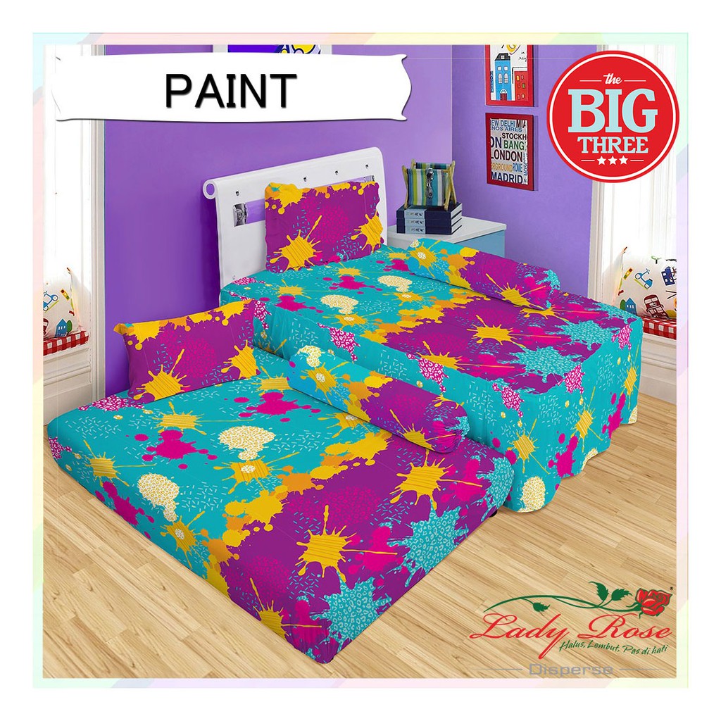 Sprei LADY ROSE SORONG DUO 2in1 120x200 motif JANET  NADYA ALDO LEON RIO SWEETY PONY JANET POPPY OWL REGAN DUCKLING BERUANG PIKKA  - Single 120 LADYROSE SP