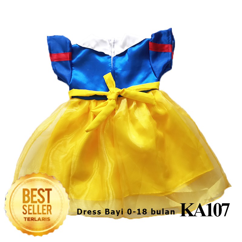 Dress Baju Gaun Snow White Putri Salju Bayi 0- 18 bulan Princess Disney Gaun KA109