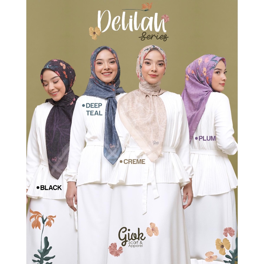 NEW DELILAH SCARF BY GIOK/VOAL ULTRAFINE/SIZE 110CMX110CM/HIJAB CANTIK/HIJAB PREMIUM/HIJAB MURAH/KER