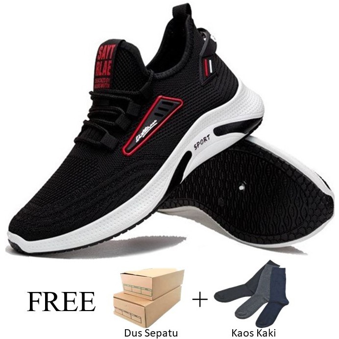 1001 IMPORT SEPATU SNEAKERS PRIA SPORT PLATINUM GRATIS BOX + KAOS KAKI !!! - 3 WARNA