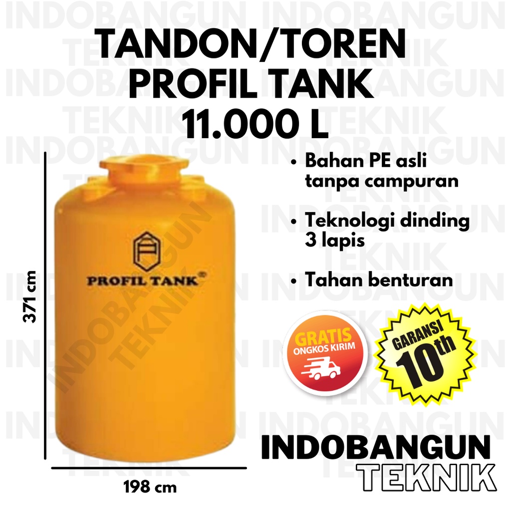 Jual Toren Air Tangki Air Tandon Air Profil Tank 11000 Liter 10000 Liter Tda 11000 Kuat Murah 9216