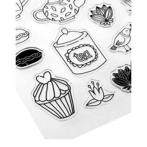 Clear Stamp (Stempel Transparan/Bening) - Tea Party Design