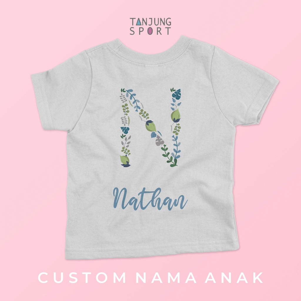 Kaos Anak Custom Nama Sablon Huruf Abjad Cowok Cewek Desain Suka-Suka