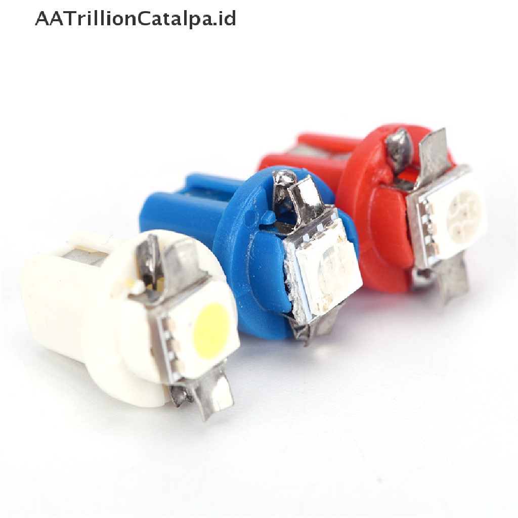 Aatrillioncatalpa 10pcs Lampu LED T5 B8.5D Untuk Indikator Dashboard Mobil