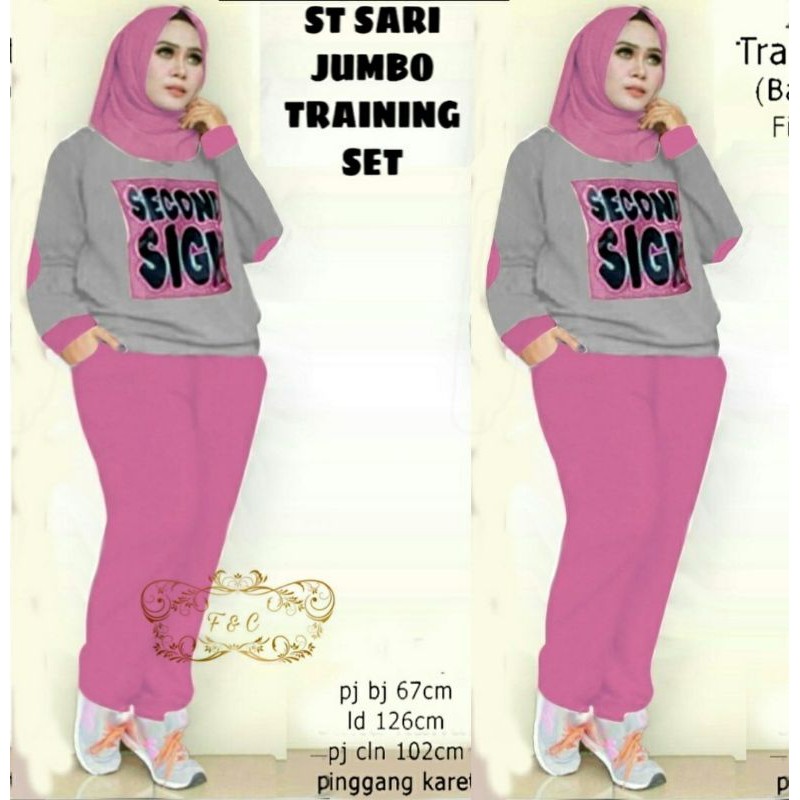 PCS SET SARI FE BAHAN BABYTERRY SETELAN ATASAN DAN CELANA 3 UKURAN L XL XXL