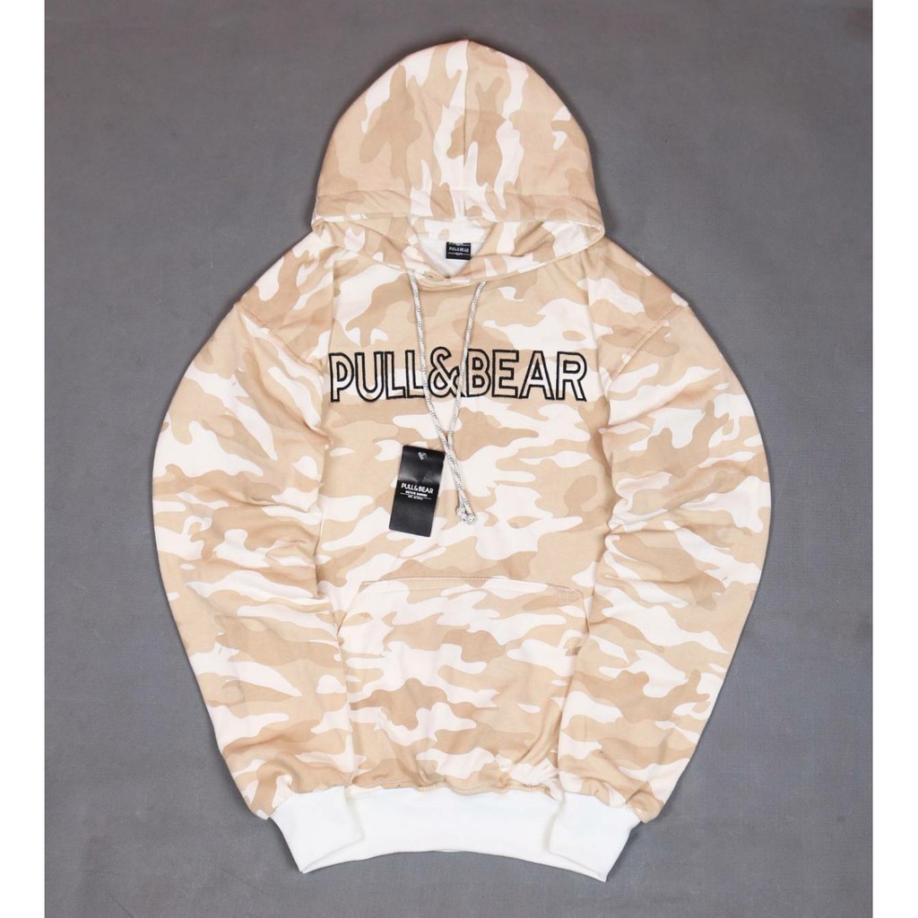 Jaket Hoodie P AND BEAR CAMO – Cream Edition Trendy Casual Unisex Good Brand Quality Stylish