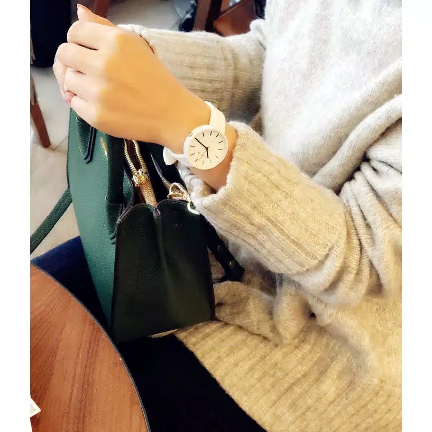 JAM TANGAN FASHION WANITA JAM MURAH BATAM JAM IMPORT JAM HARAJUKU QUARTZ JAM TALI SILIKON di Aceh