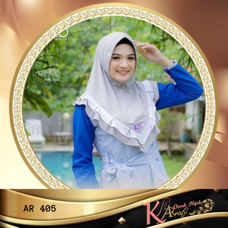 Jilbab Hijab Kerudung Bergo Instan Antem Terbaru AR405 Arrafi ORI Hijab Wanita Cantik Elzatta Zoya
