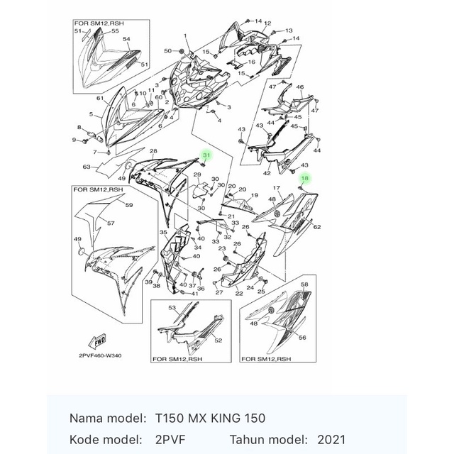 Klip Dudukan Dasi Visor Nmax 44D-F8379-00