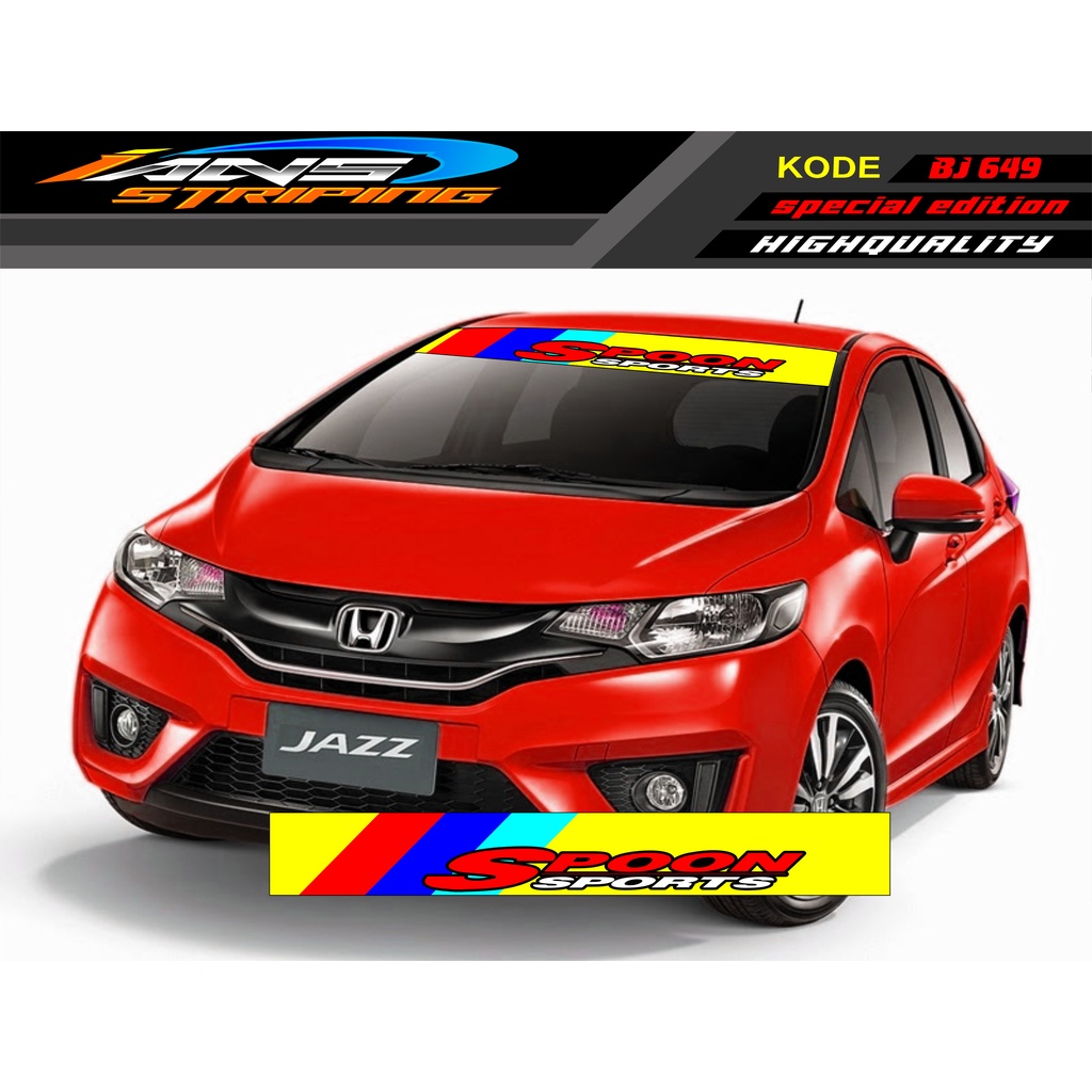 DECAL STICKER KACA DEPAN MOBIL JAZZ /STIKER MOBIL BRIO / AGYA / AYLA / YARIS / MOBILIO / SEDAN BJ649