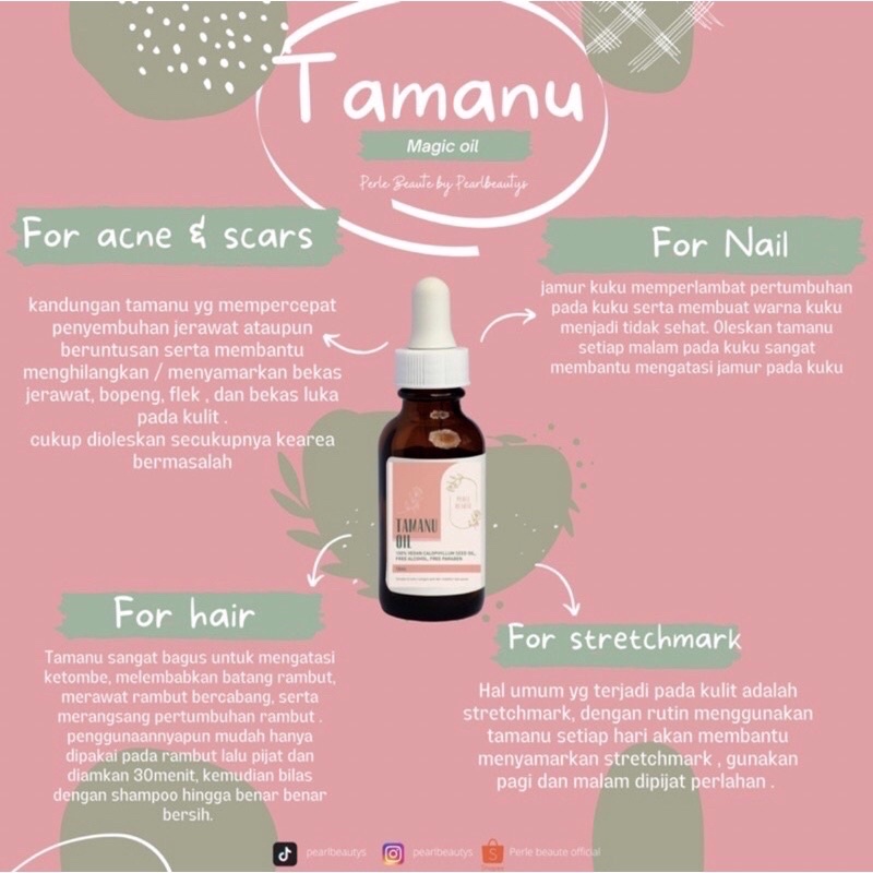 TAMANU OIL PERLE BEAUTE BEAUTY BPOM 5ML