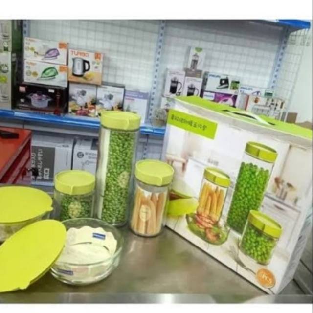 Toples Kaca Set Hijau