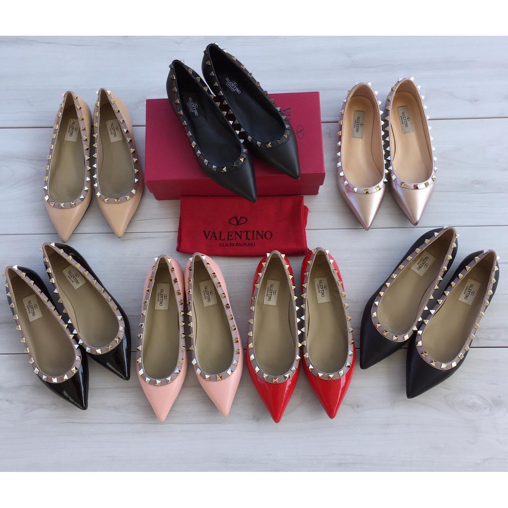 Sepatu Wanita Mirror Valentino Flat V Shoes H08