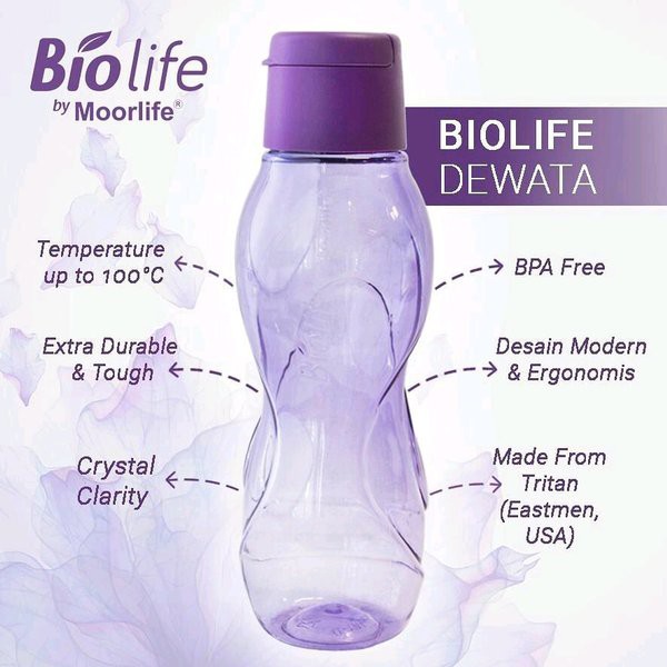 Moorlife PROMO botol minum biolife dewata Warna UNGU @500ml Perpcs/botolminum/botol/tumbler