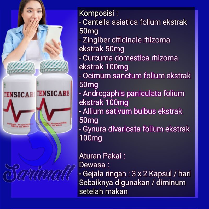 TENSICARE MULTI VITAMIN OBAT HERBAL HIPERTENSI TEKANAN DARAH TINGGI KOLESTROL ORIGINAL BPOM