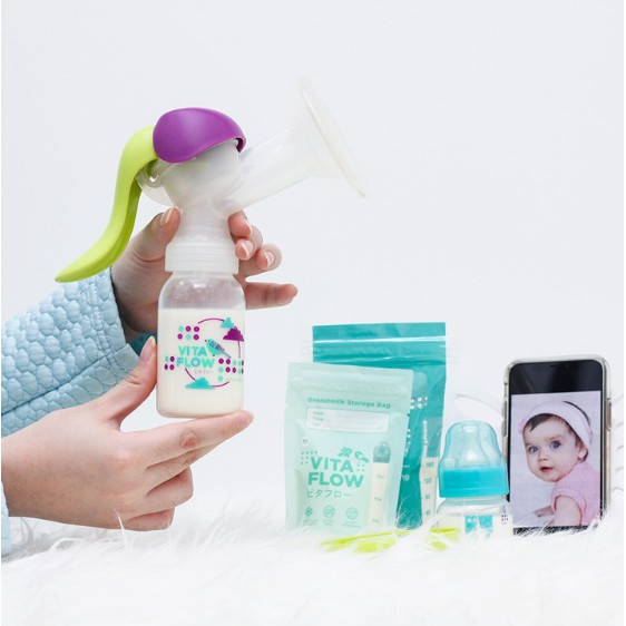 VITAFLOW Breast Milk Storage Bottle 3 in 1 PP 60ml 1 Paket 8 pcs - Animal Series - Botol Penyimpan Asi