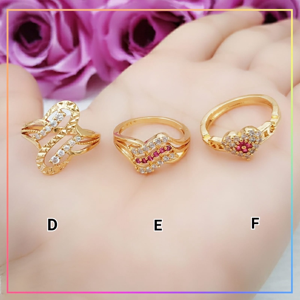 Cincin xuping cincin dewasa wanita love mata ungu terlaris perhiasan wanita lapis emas gold A166