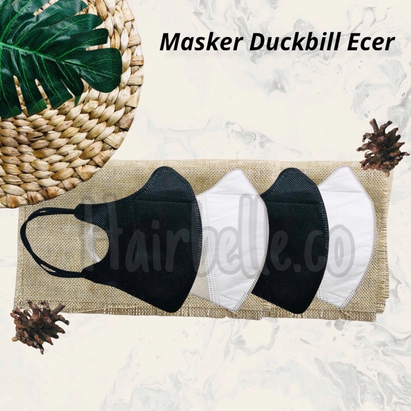 Masker Duckbill Ecer Hitam Masker Duckbill Ecer Putih