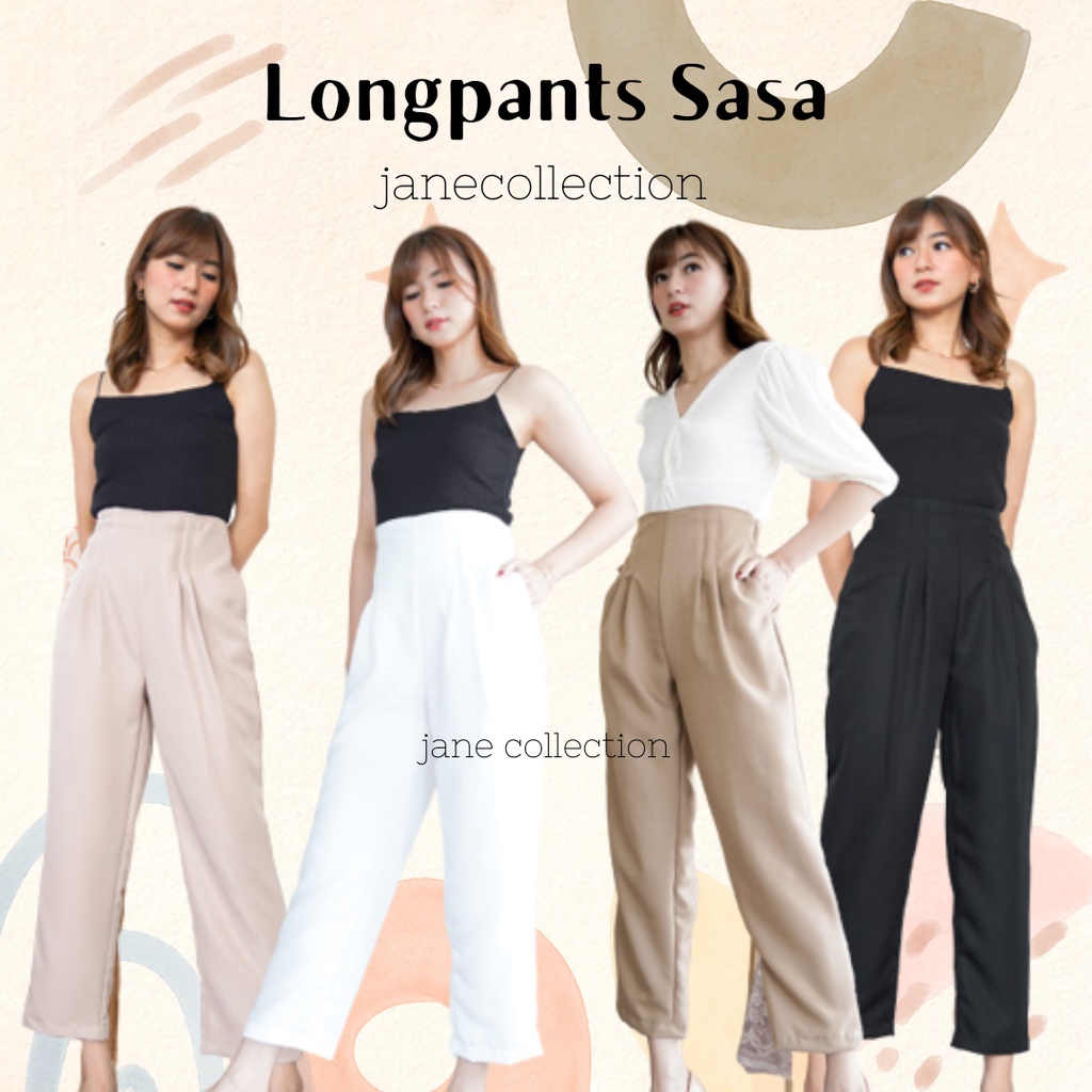 JANE COLLECTION || Celana Panjang Kantor Casual Celana Kulot Longpants Sasa