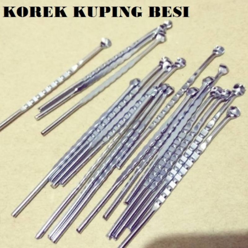 Korek Kuping Kecil stainless Bisa di pakai berulang mudah dibersihkan 2 pcs