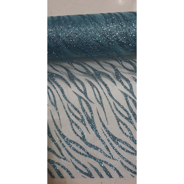 

Kain Kaca Organdi Motif Souvenir Craft Gliter Motif Biru 002