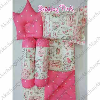 SET BEDCOVER Bayi SHABBY PINK Baby Bed Set Bedcover Kado Lahiran Hadiah  Newborn Selimut Bantal Cover Akachan Bedset Crown Guling Tidur bb Bayi