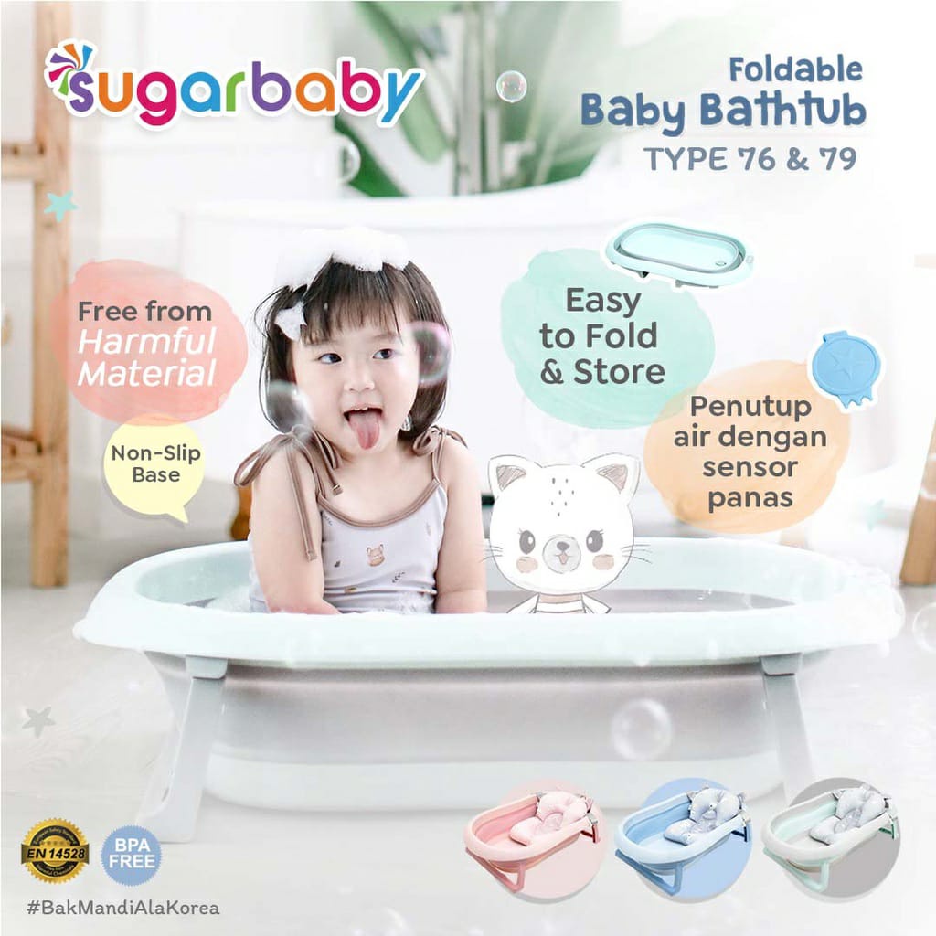 Sugarbaby foldable baby bathtub dengan sensor panas F76&amp;F79 / Bak Mandi Bayi Lipat dengan sensor panas bak kolam spa sugar baby bak mandi lipat KOLAM MANDI BAK MANDI BAK SUGARBABY BAK LIPAT BAK SUSUN SUGARBABY BAK MANDI BAK MANDI SUGARBABY BAK LIPAT