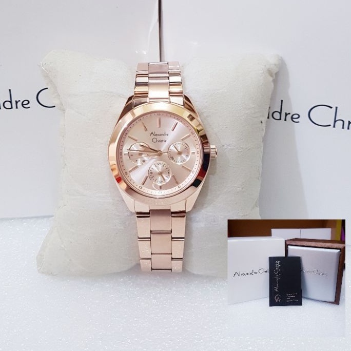 ALEXANDRE CHRISTIE  WANITA AC 2950 FULL ROSEGOLD JAM TANGAN WANITA ORIGINAL