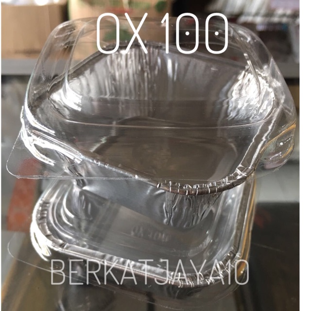 ALUMINIUM FOIL CUP OX 100 + Tutup Mika (Isi 10 Pcs)  Aluminium Foil Tray