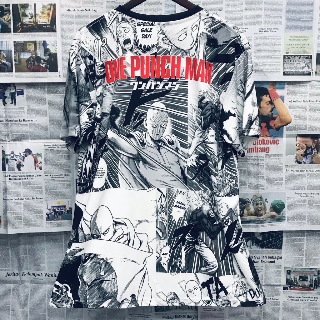 Kaos Saitama Fullprint One Punch Man Anime Manga Character Dryfit