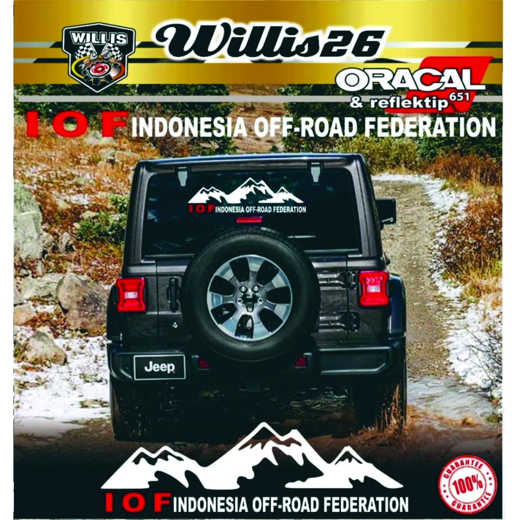 Terlaris STIKER KACA CUTTING MOBIL IOF OFF ROADMOUNTAIN 60 CM