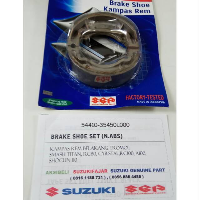 Kampas rem belakang tromol suzuki Crystal