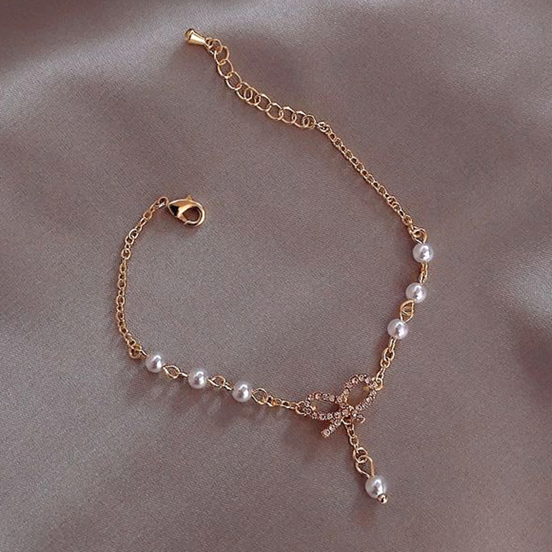 Gelang Titanium Wanita Anti Karat Kristal Mewah Bunga Kupu Desain Korea Bangle Ins Perhiasan Aksesoris Wanita-#3