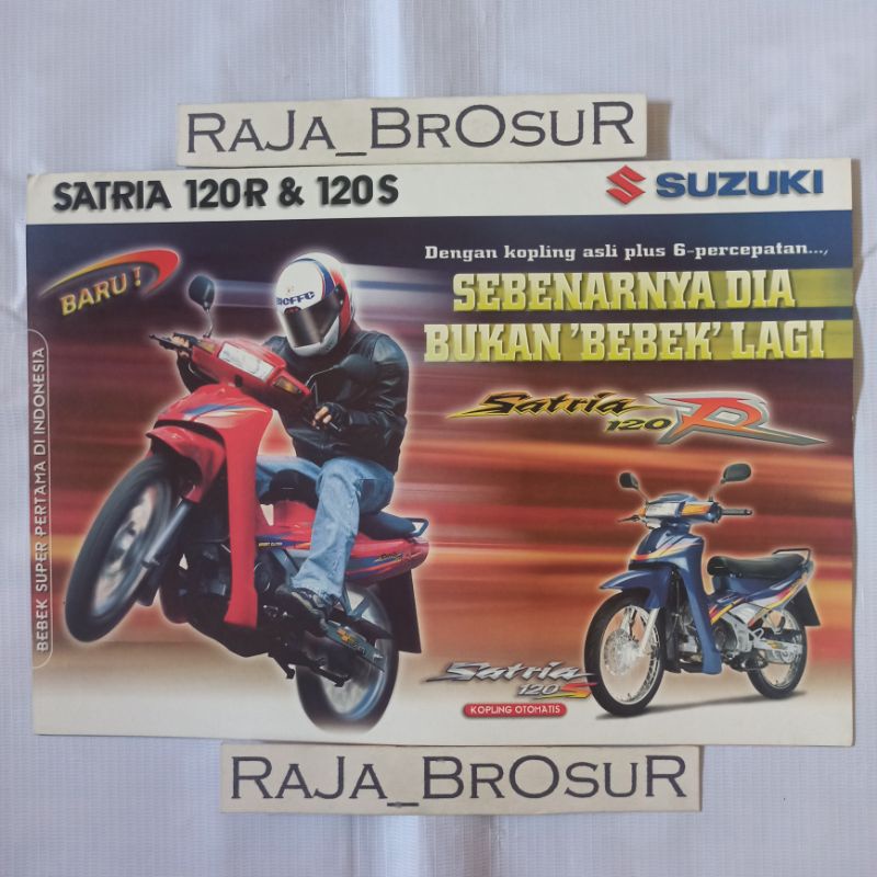 Poster brosur katalog leaflet jadul lawas Suzuki Satria 120R Satria 120 R Satria 120S Satria 120 S S