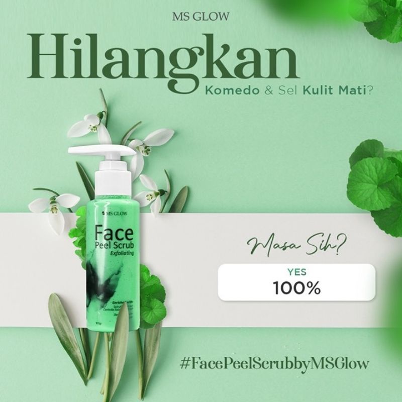 MS GLOW FACE PEEL SCRUB/MENGANGKAT KOMEDO
