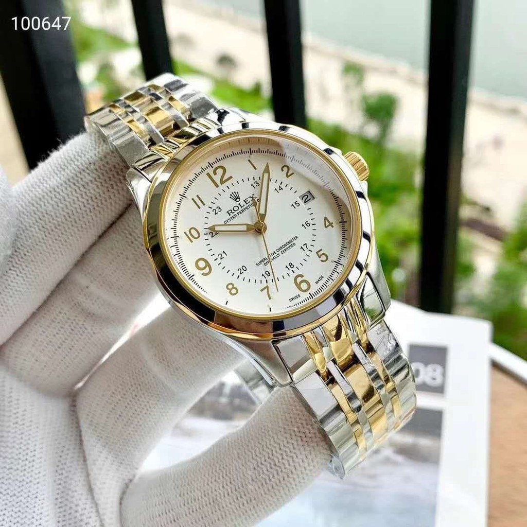 Original jam tangan pria fashion Rolex Superative Chronometer tanggal aktif tali rantai Premium
