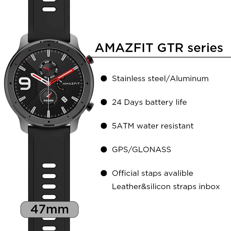 xiaomi amazfit gtr 47mm black aluminium