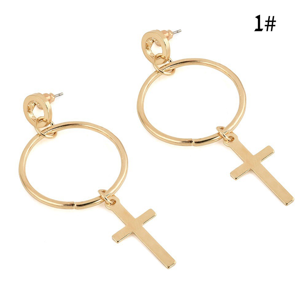ANTING CUTIE Anting Giwang Panjang Model Geometri dengan Rumbai Gaya Korea untuk Wanita