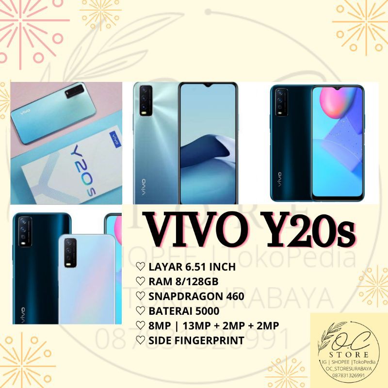 HP VIVO Y20S RAM 8/128 BATERAI 5000mAh Side Fingerprint Termurah