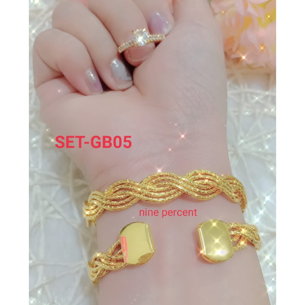 BARU, SET GELANG BANGLE DAN CINCIN/SET PERHIASAN FASHION/PERHIASAN DEWASA